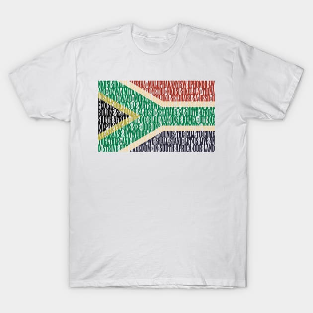 South Africa national anthem flag - Nkosi Sikelel' iAfrika T-Shirt by DAFTFISH